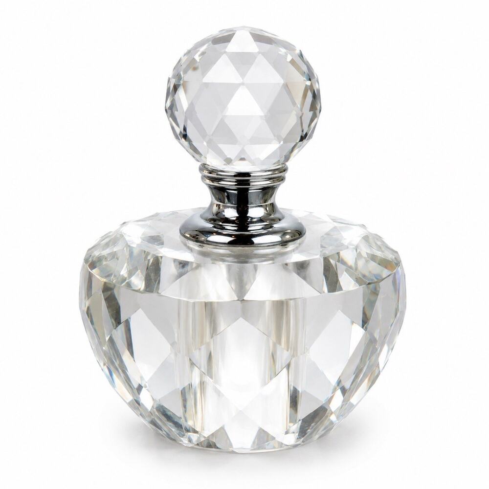 Simon Designs Carly Lead Crystal Perfume Bottle Dauber SD Vanity Display 4”